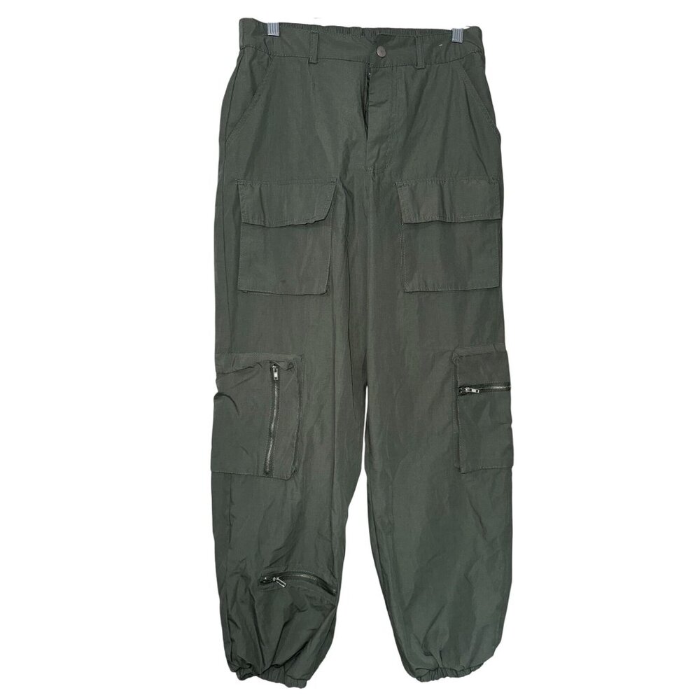 Faded Rose Essentials Green Cargo Pants M Polyester Cotton Blend